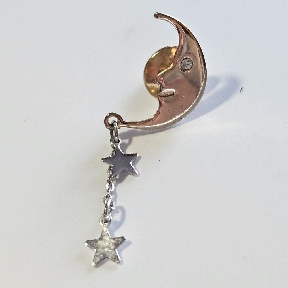 Avon Gold Moon and Star Brooch Pin